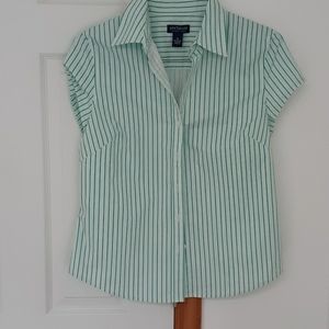 Green Stripped Ann Taylor Blouse